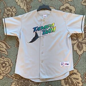 TAMPA BAY DEVIL RAYS Vintage Majestic Jersey in Gray. Size XL. RARE!!!